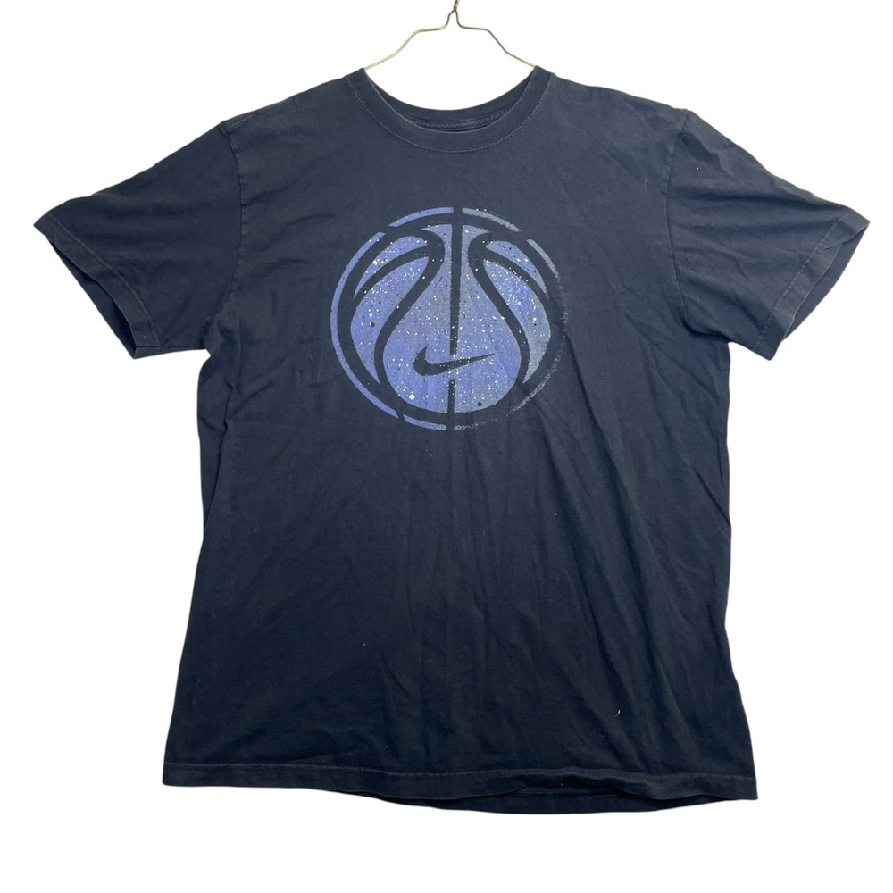 Nike Basketball Graphic T-Shirt Black Purple Blue Swoosh Logo XL Standard Fit